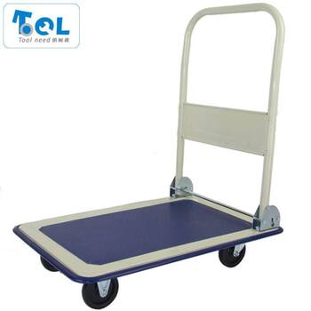 Tunide Folding Handcart Ultra-Quiet Flatbed Cart, Pull Cart, Trailer, Push Cart, Yellow Large and Small Sizes