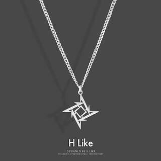 Diamond-Shaped Dart Necklace for Men, Non-Fading, Long-Lasting Titanium Steel, Trendy High-End Street Style, Detachable Necklace for Men and Women, New Model