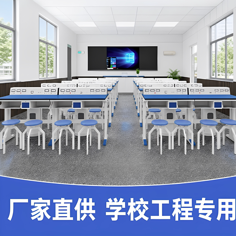 Student Aluminum-Plastic Biology, Chemistry, and Physics Experiment Table, Laboratory Table, School Study Table and Chair, Laboratory-Specific Table