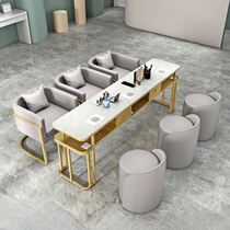 High-power vacuum cleaner manicure table and chair set marble surface single double three person manicure table full set light luxury with socket