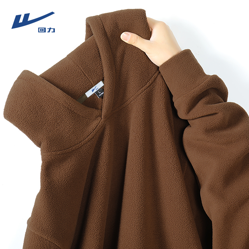 Pull-Back Sports Sweatshirt for Men, Autumn and Winter New Style, Loose Large Size, Maillard Couple Retro Fleece Warm Hooded Sweatshirt