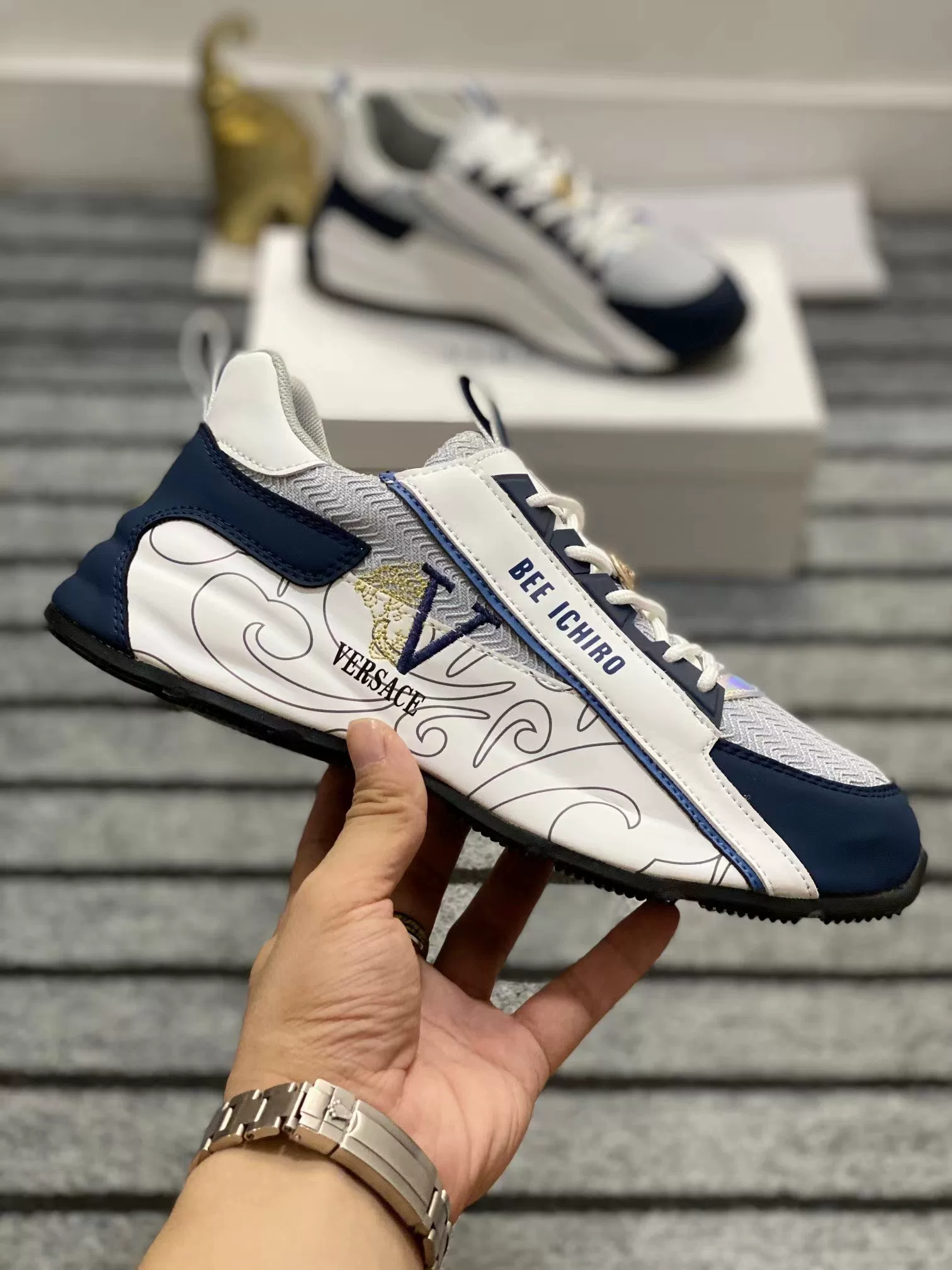 Покупка Versace/Versace 23 осень и зима новые кроссовки мужские дышащие высота повседневная обувь dad shoes