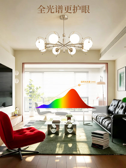 German Tiffany-Style Vintage Living Room Magic Bean Chandelier, Retro Eye-Protection Main Light, Full-Spectrum Eye-Protection, High-End Feel