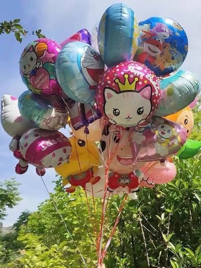 Floating Aluminum Foil Balloons Can Fly, Aluminum Foil Cartoon Children's Toys, Stall Promotion Balloons with Strings