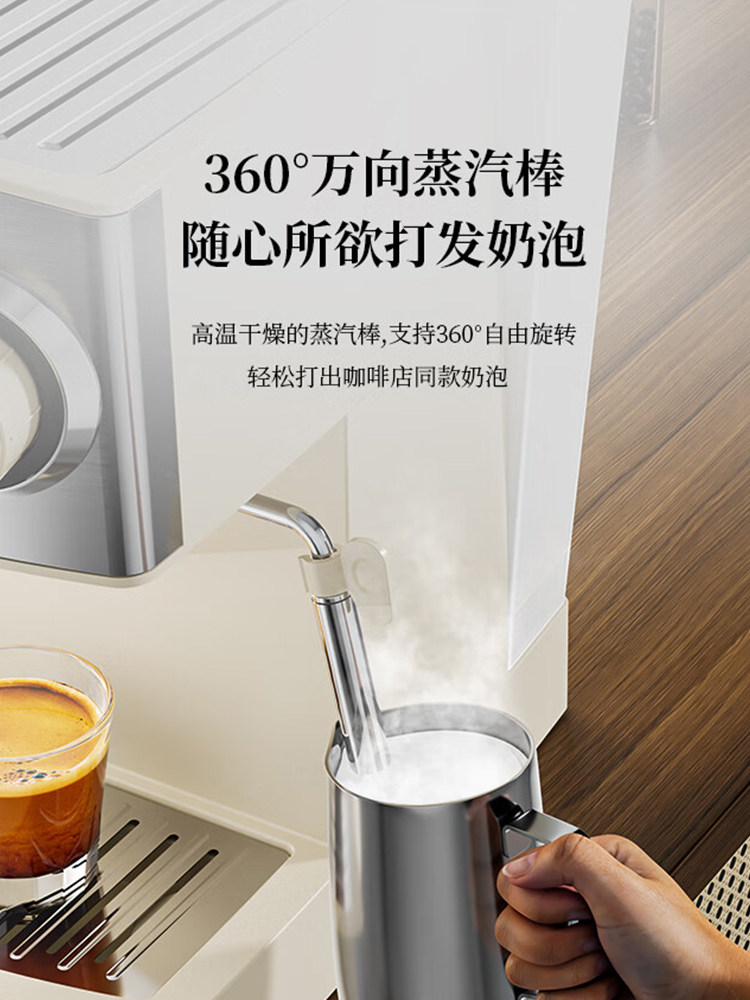 SAPOUDR Ec10 Semi-Automatic Household Small Steam Milk Frother Integrated Espresso Machine
