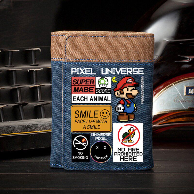 German Imported Super Mario Wallet for Men, Canvas, Fashionable, Trendy, Student, Game, Cartoon, Anime Peripheral Card Holder German Imported Super Mario Wallet for Men, Canvas, Fashionable, Trendy, Student, Game, Cartoon, Anime Peripheral Card Holder