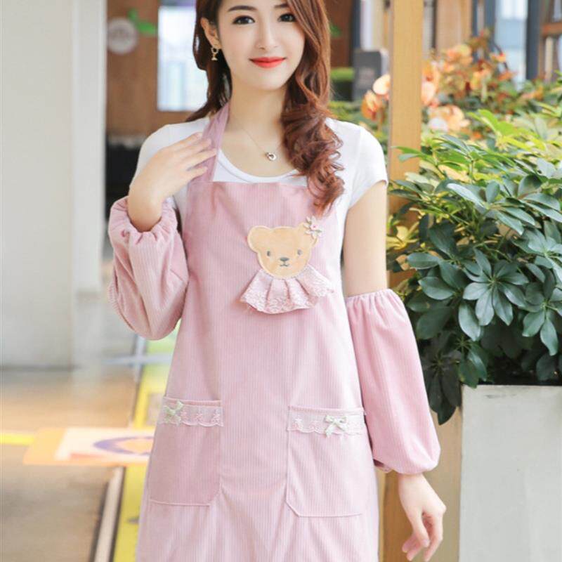 2023 new hood clothes woman new workwear suit high-end pure cotton with cuff apron super waterproof and greaseproof-Taobao