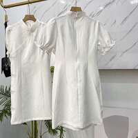 3.19ggxy Fresh Retro A-Shaped Short Sleeve Cheongsam Skirt