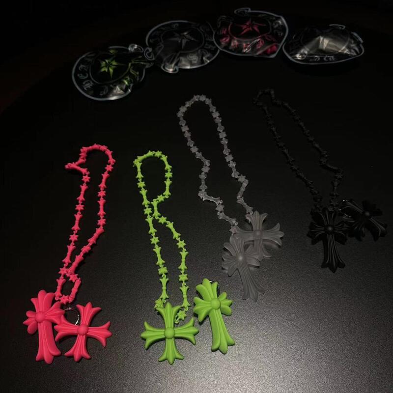 American Fashion High Street Style Men's Y2K Fluorescent Cross Necklace, Bracelet, Waist Chain All-In-One Versatile Set American Fashion High Street Style Men's Y2K Fluorescent Cross Necklace, Bracelet, Waist Chain All-In-One Versatile Set