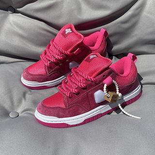 Wanshi bread shoes dragon fruit low-cut thick tongue fat shoes for men and women couples large size sports sneakers