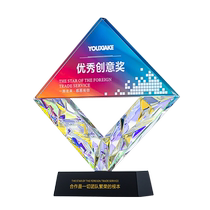 New creative colorful crystal trophy customization annual meeting awards customization outstanding employee team customization medals