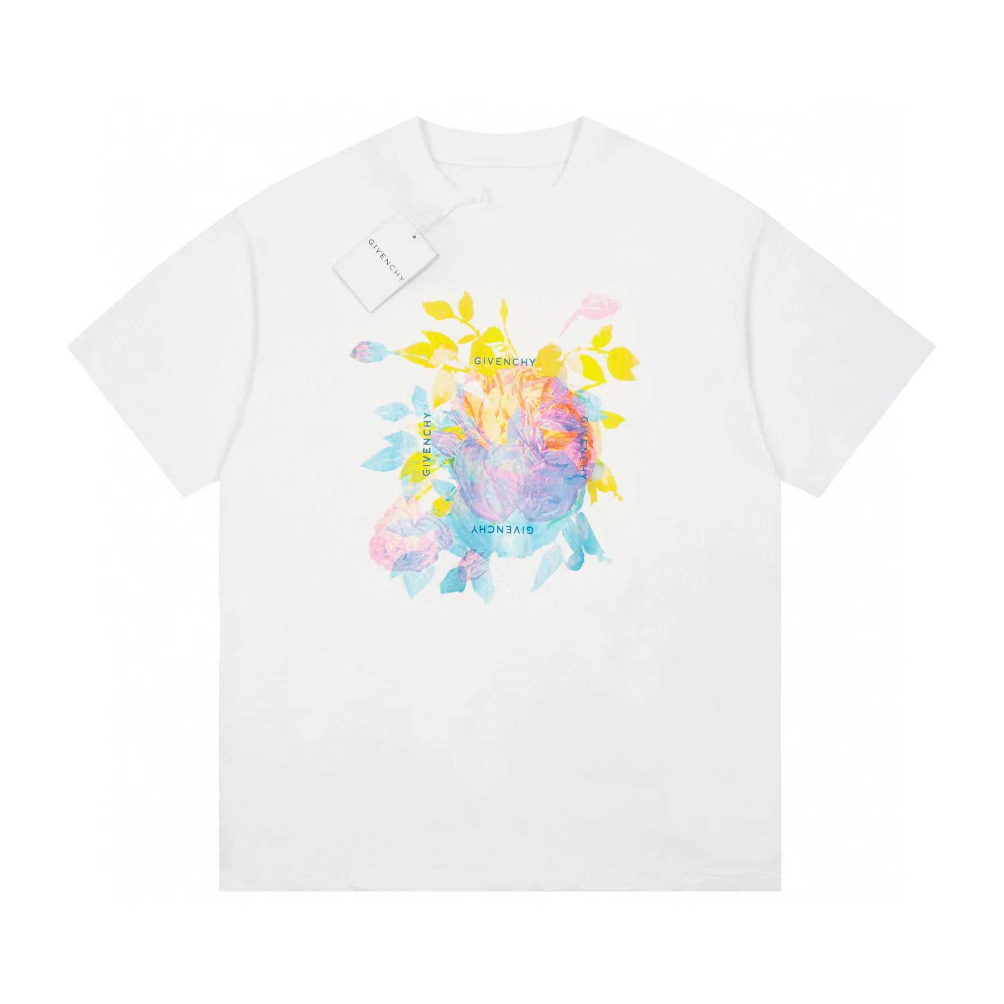 Givenchy, хлопковая летняя футболка для отдыха с круглым вырезом, свободный крой