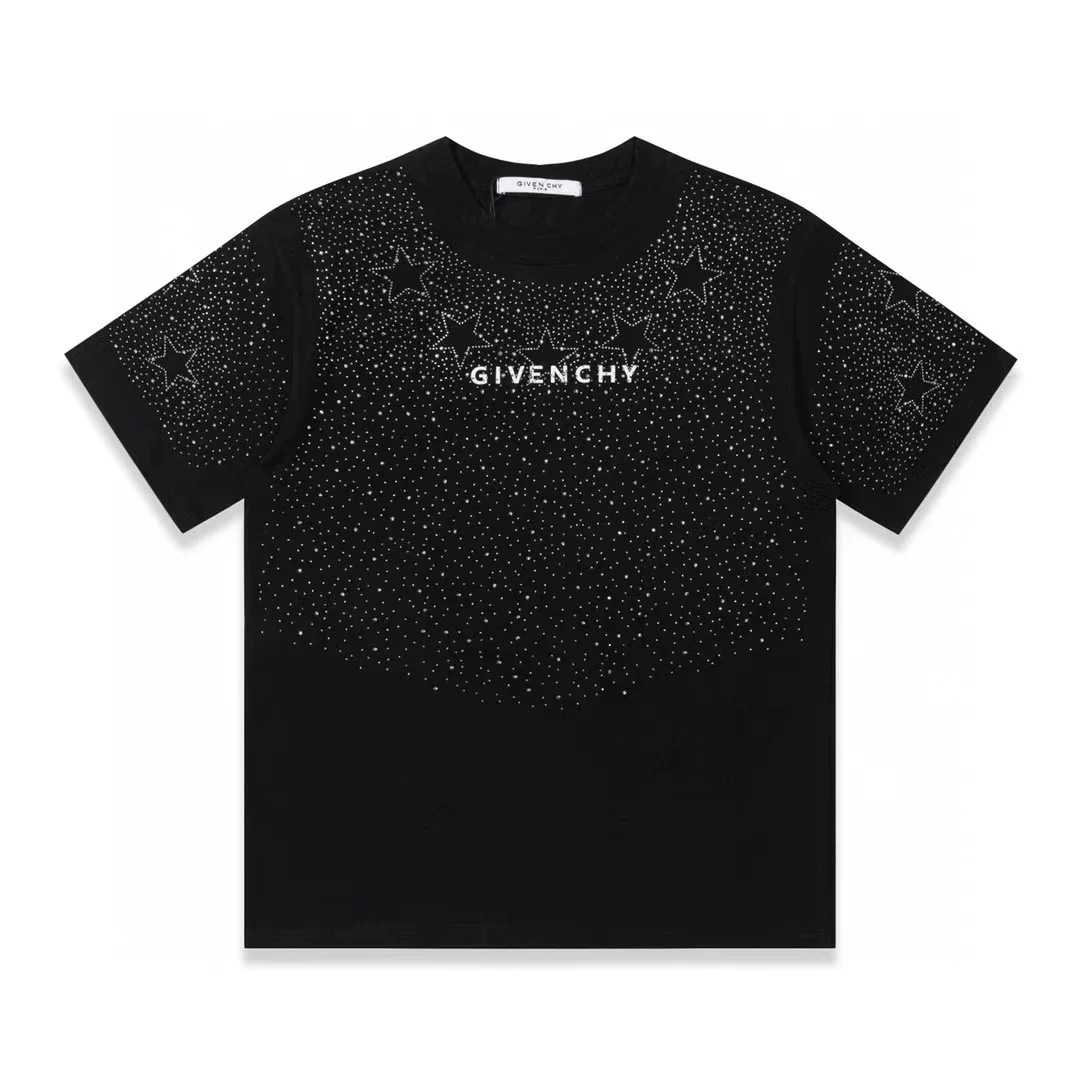 Givenchy, хлопковая летняя футболка для отдыха с круглым вырезом, свободный крой