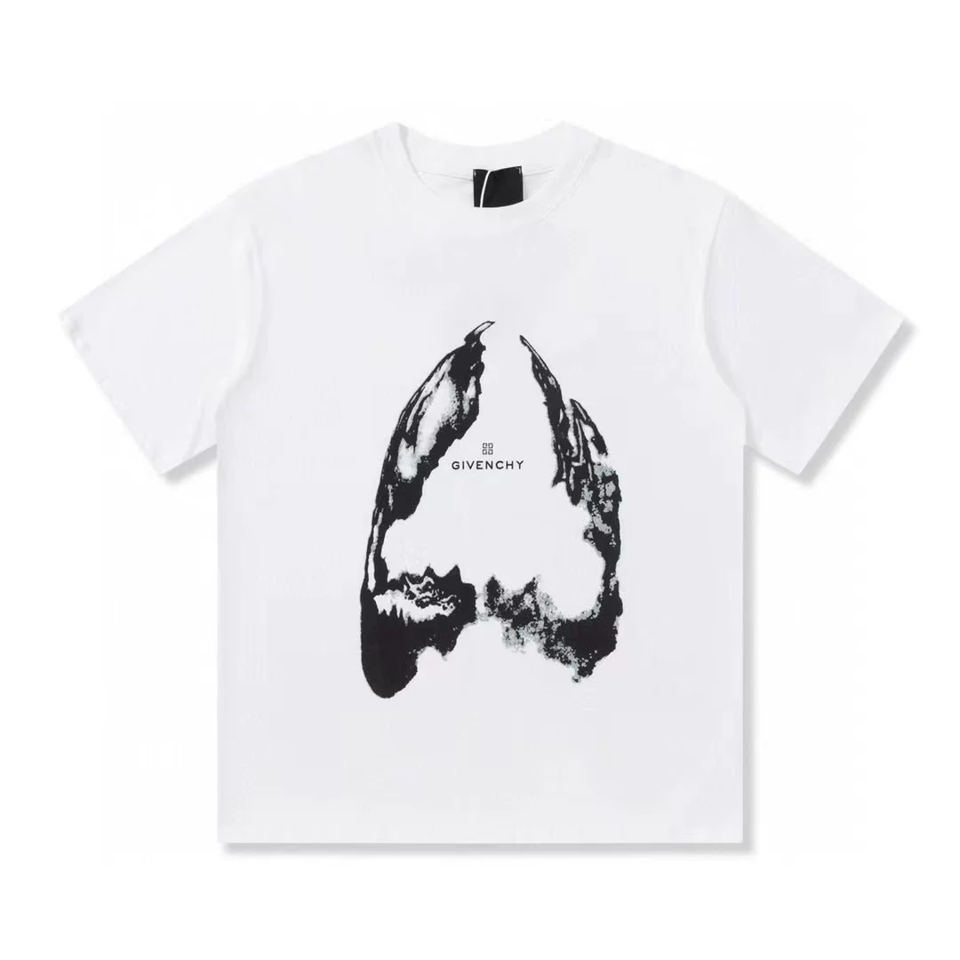 Givenchy, хлопковая летняя футболка для отдыха с круглым вырезом, свободный крой