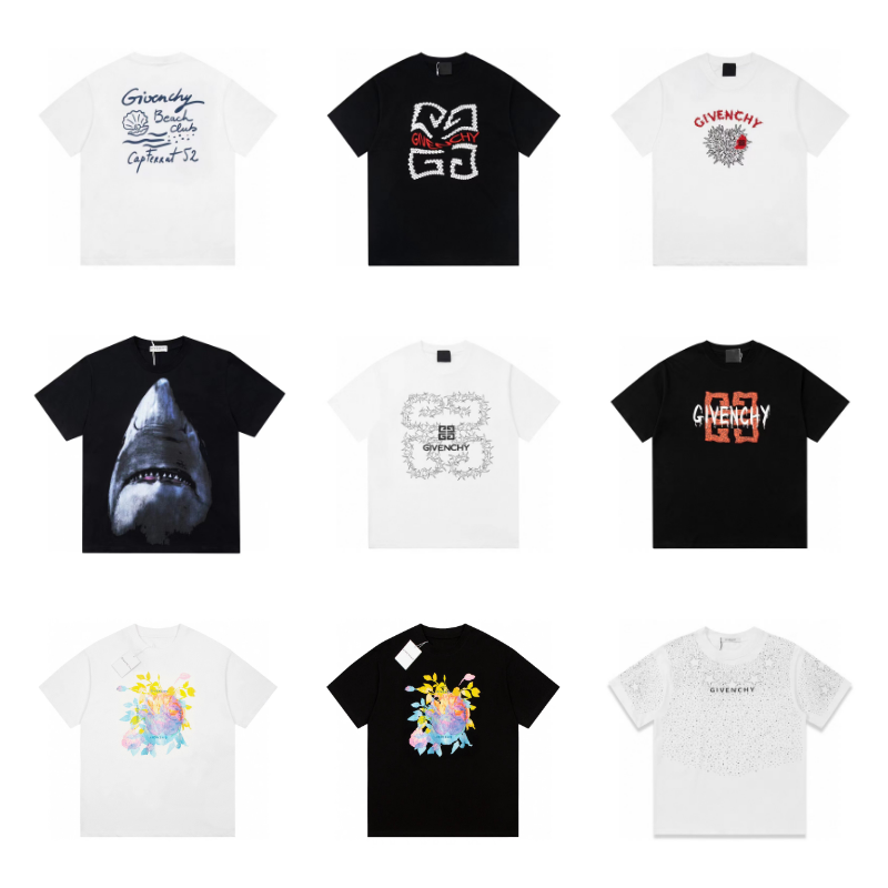 Givenchy, хлопковая летняя футболка для отдыха с круглым вырезом, свободный крой