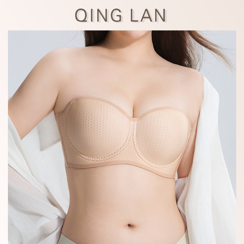 Qinglan Strapless Smooth Seamless Adjustable Bra for Women with Large Busts, Anti-Slip Invisible Plus Size Tube Top Qinglan Strapless Smooth Seamless Adjustable Bra for Women with Large Busts, Anti-Slip Invisible Plus Size Tube Top