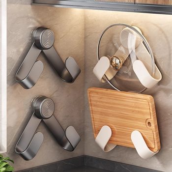 Suction cup pot lid rack wall-mounted, no punching, household multi-function kitchen storage rack storage cutting board placer cutting board rack