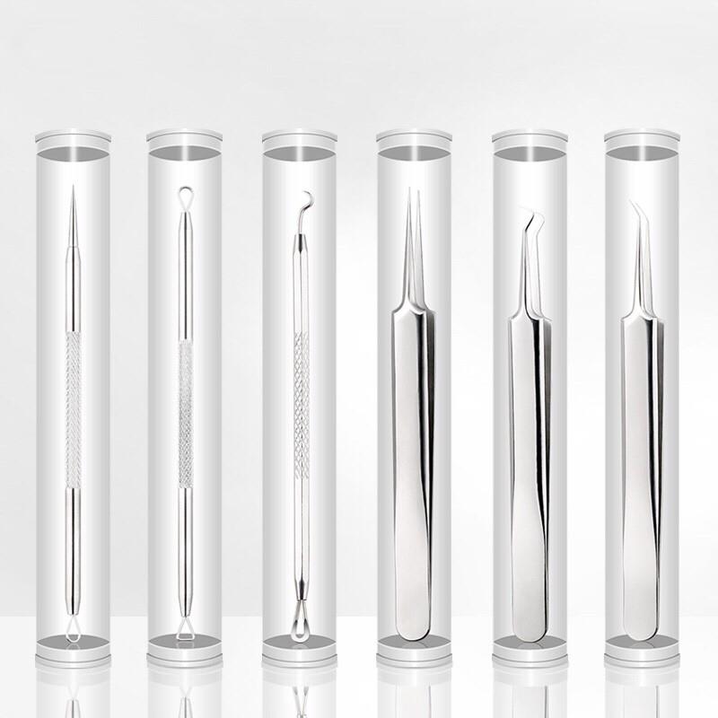 镊子去黑头粉刺夹刮闭口祛痘痘针挑挤痘美容院专用工具套装细胞夹