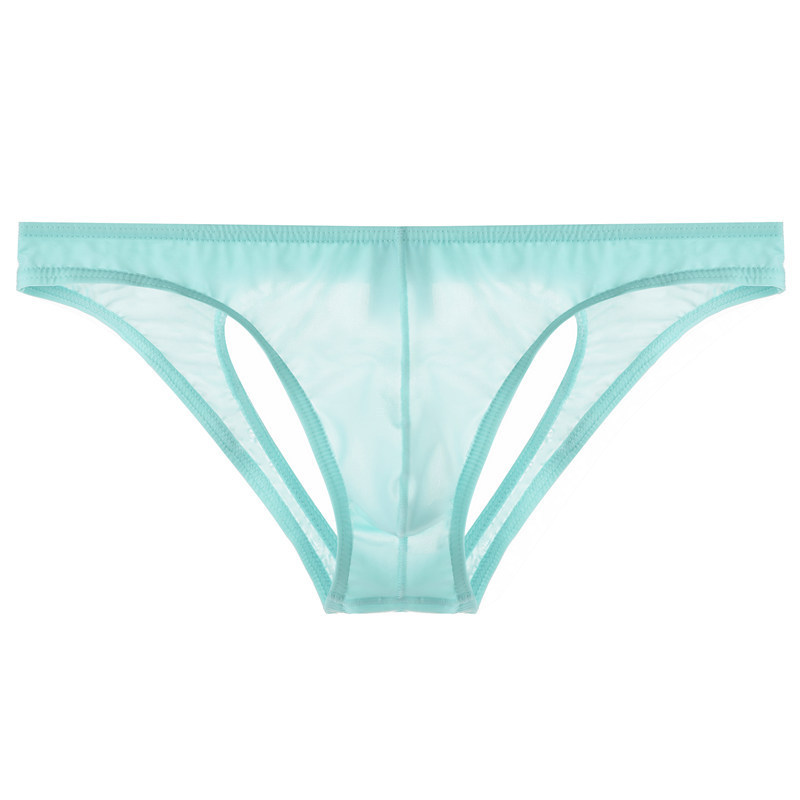 Ice Silk Double Thong for Men, Transparent Underwear, Men's Backless Butt-Lifting Seamless Low-Rise Sexy Briefs, Solid Color