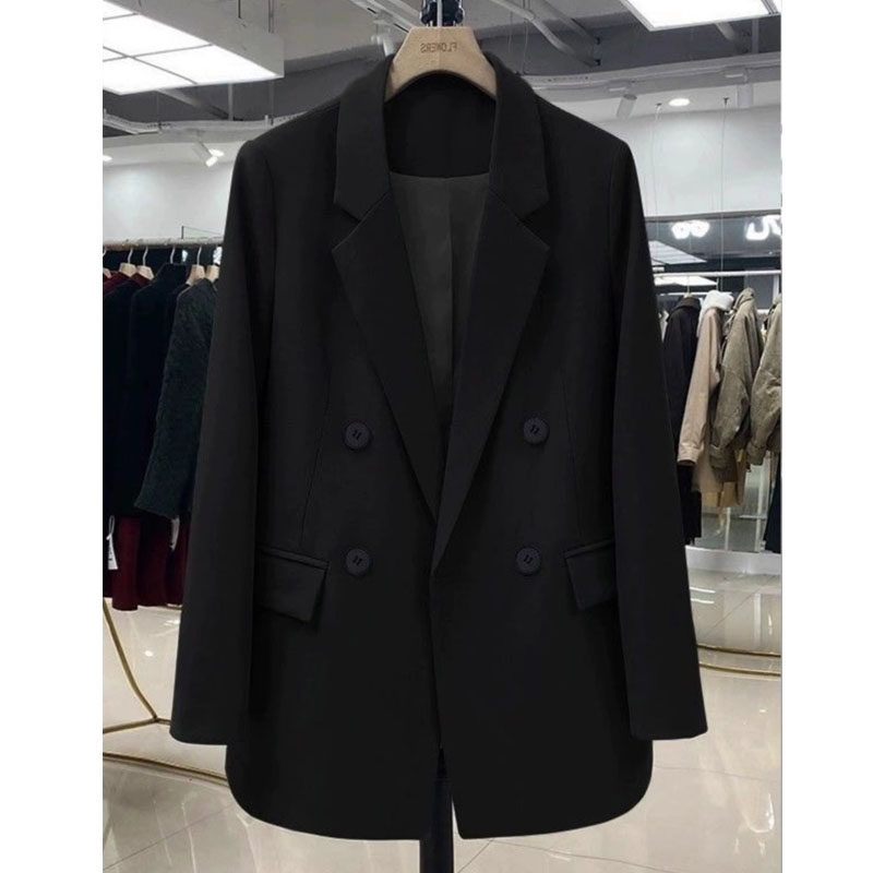 Очень большой размер, 2-300 кг, высококлассный темпераментный двубортный пиджак, однотонный свободный универсальный пиджак для женщин