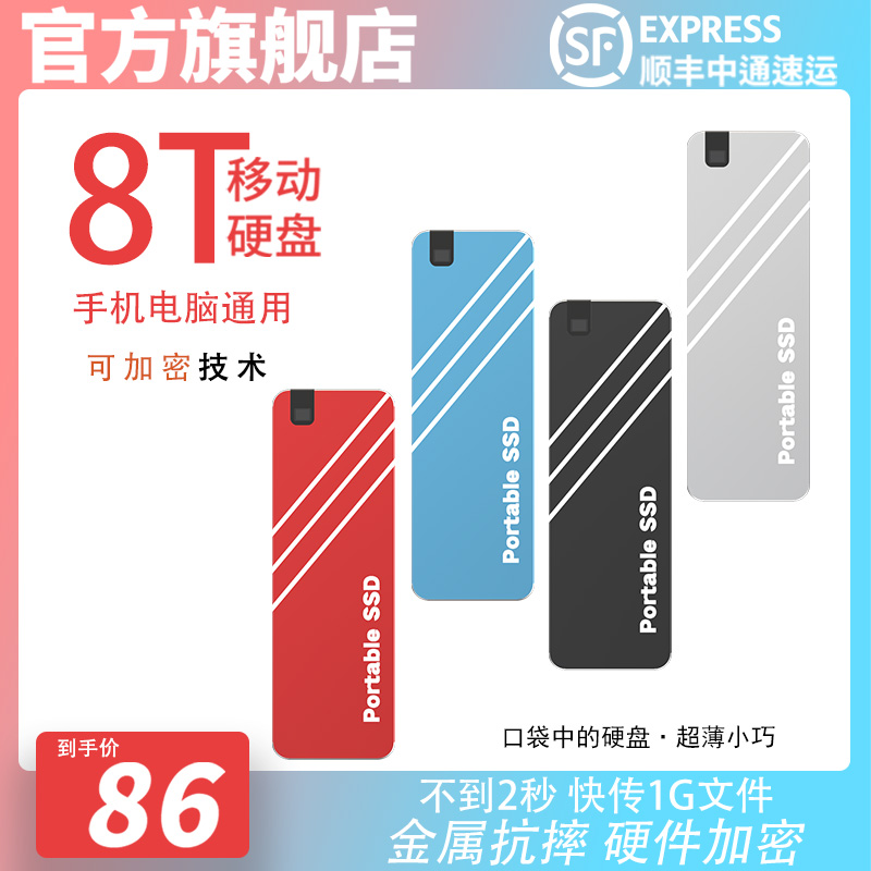 Ultra thin large capacity mobile hard disk solid-state high speed reading and writing 4T 2T 1TB external phone computer can be encrypted-Taobao