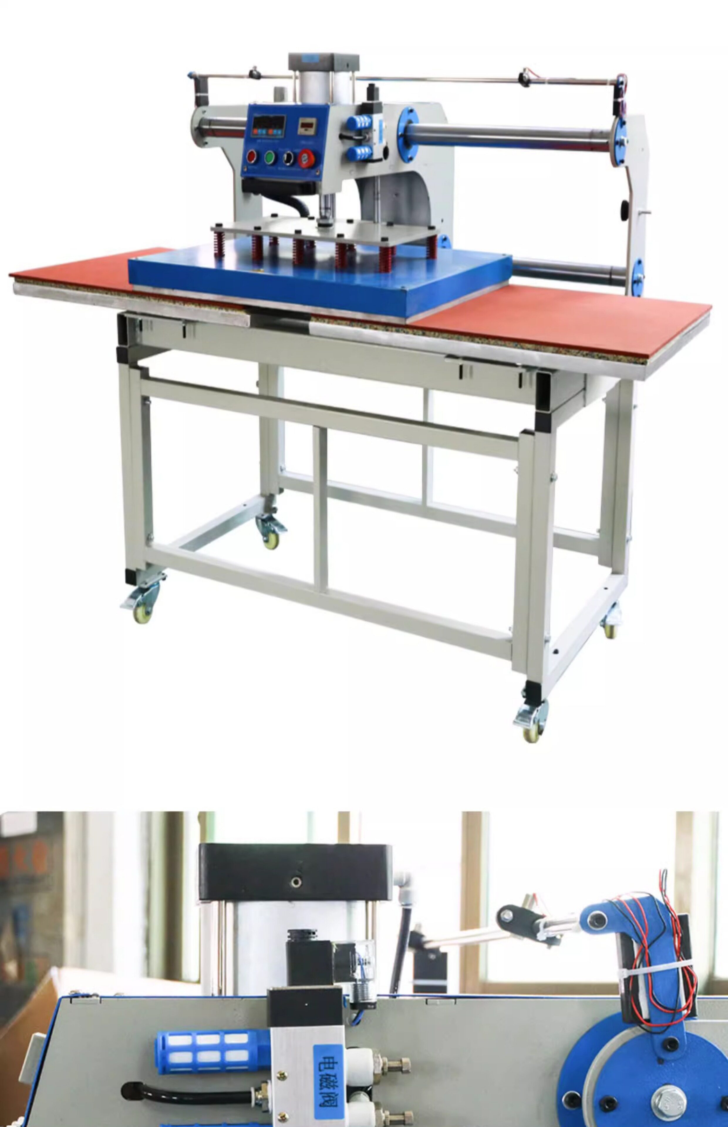 Горячая штемпелюя машина/пресс-машина 上滑式60*80cm自动气动双工位烫画机热转印机器服装压烫机t恤印花机烫钻机