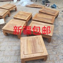 Xinjiang elm Chinese style kang table tea table bed tatami tea house solid wood bay window table balcony small