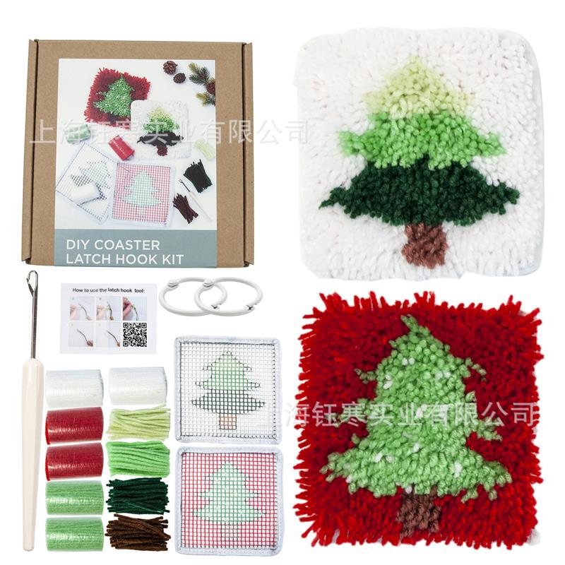 Popular Latch Hook Embroidery Kit Rainbow Coaster DIY Set Material Kit Rainbow Coaster Materials
