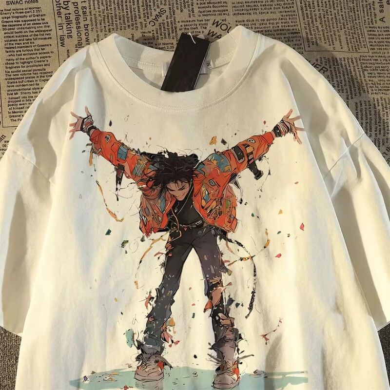 Extra Large Size 150kg American Hip-Hop Clown Short-Sleeved T-Shirt for Women, Summer High Street Cool Pure Cotton Casual Trendy Brand Top Extra Large Size 150kg American Hip-Hop Clown Short-Sleeved T-Shirt for Women, Summer High Street Cool Pure Cotton Casual Trendy Brand Top