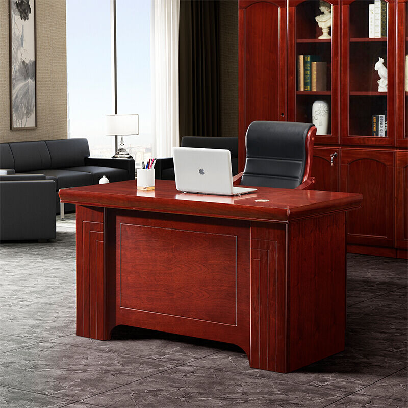 Middle Wei manager's desk office furniture owner table desk paint desktop business writing desk with wooden leather head desk-Taobao