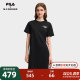 FILA official women's knitted dress 2025 autumn new fashionable casual comfortable splicing T-shirt skirt