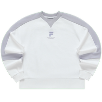 FILA FUSION Fila trendy brand womens knitted pullover 2023 winter fashion loose splicing sweatshirt