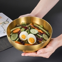 German Imports 304 Stainless Steel Cold Noodle Bowl Home Mix Rice Bowls Fruit Bowl Salad Bowl High Face Value Cutlery