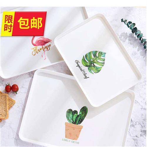 Transparent rectangular box frosted acrylic tea tray r plastic fruit tray fridge frozen tray tray melon tray
