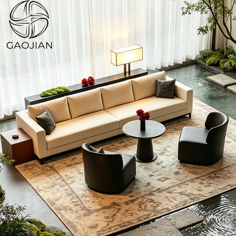 Hotel Club Lobby Reception Straight-Row Sofa, Sales Office Negotiation Area Sofa, Beauty Salon Lobby Leisure Sofa