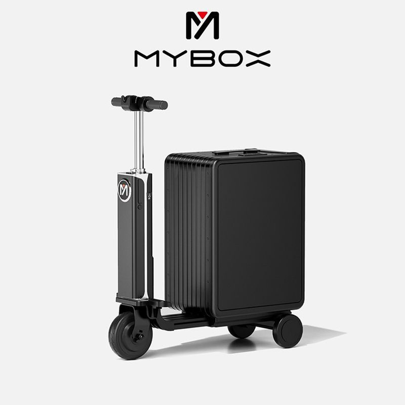 Mybox Electric Suitcase New Model That Can Be Taken on Board, Smart Riding Suitcase, Travel Suitcase That Adults and Children Can Sit On, Trolley Suitcase