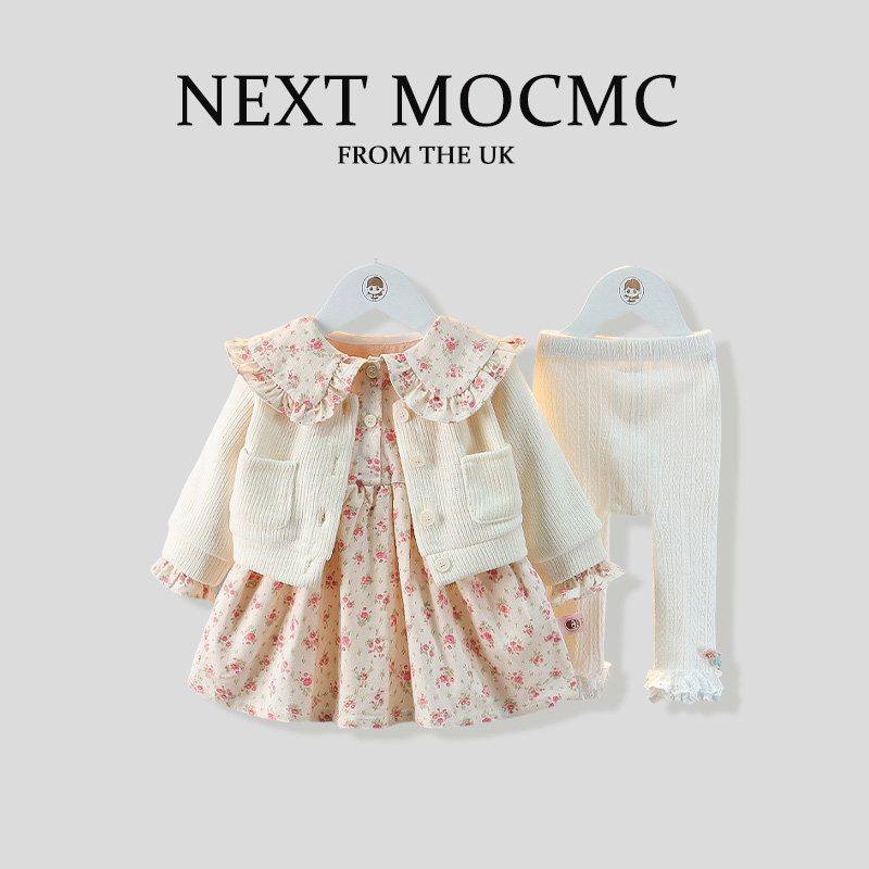 Британское платье принцессы для маленьких девочек NETX MOCMC, осенняя одежда для годовалых девочек, одежда для годовалых детей, юбка-тройка