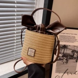 Соломенная сумка через плечо, плетеная сумка на одно плечо