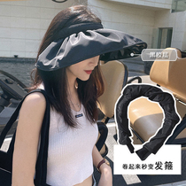 (UV protection) mikibobo headband sun hat empty top ins fashion high-end shell hat foldable