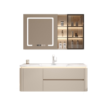 Baihan cream style ceramic integrated basin bathroom cabinet combination bathroom washbasin wash basin with side cabinet