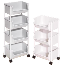 Baihan movable bookshelf storage rack childrens toy storage rack multi-layer household trolley wheeled floor bookcase
