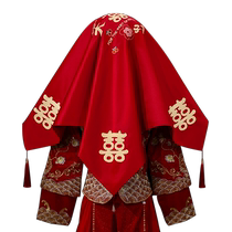 Brides red hijab brides dowry special Xiuhe suit embroidered wedding veil wedding supplies hijab