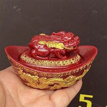 Purple gold cinnabar exquisite craft carving home living room entrance decoration housewarming gift desktop car Pixiu ornaments