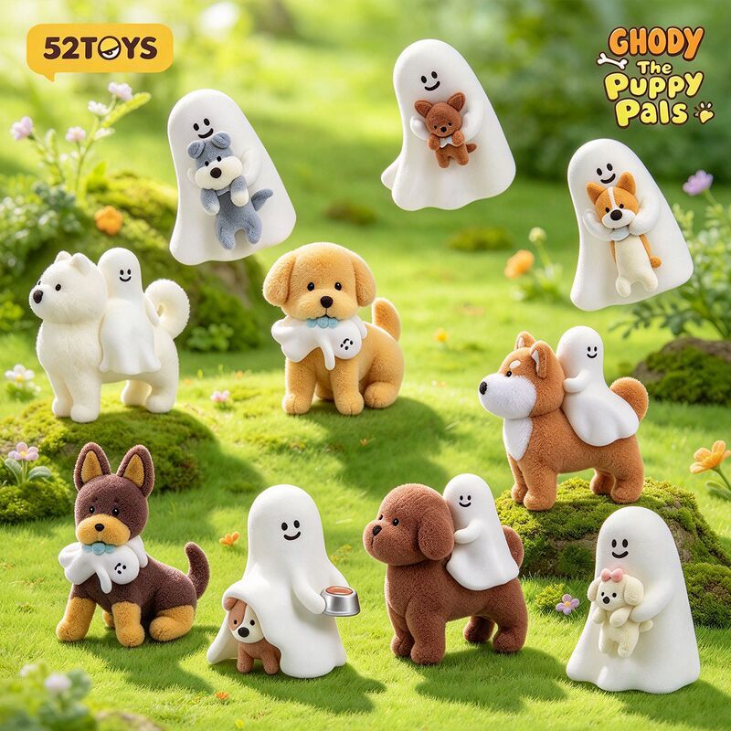 Authentic 52Toys Little Ghost 2 Series Good Friends Dog Cute Peripheral Trendy Toy Blind Box Ghost Puppy Luminous