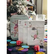 Household travel plastic frosted white waterproof washable thickened large-character red mahjong playing cards poker iron box