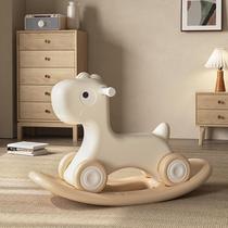 2023 New Rocking Horse Trojan Horse Childrens Riding Baby Trolley Two-in-One Baby One-Year-Old Gift Toy Rocking