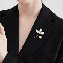 (Suning Self) Platinum Van Gogh South Koreas new inlaid drill pearl flower brooch 2858