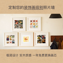 Pins hang up picture wall Living room Living room Bedroom Decorative Photo Frame Wall Creativity Brief Nordic Day Style Photo Wall Nine Palace