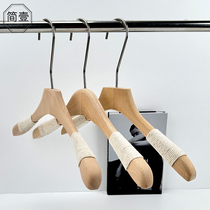 Clothing store hanger for womens clothing special tying rope high-end internet celebrity live broadcast room beech wood clothes support solid wood clothes hanger and trouser clip customization