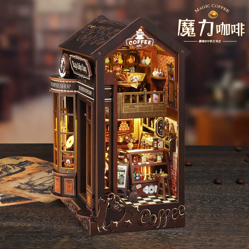 Кофейная хижина, деревянный конструктор, минифигура, DIY, Birthday gift
